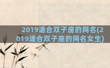 2019适合双子座的网名(2019适合双子座的网名女生)