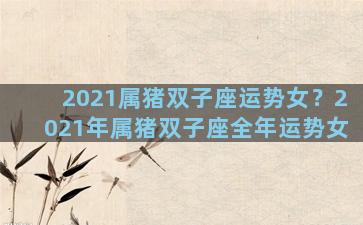 2021属猪双子座运势女？2021年属猪双子座全年运势女