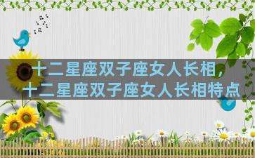 十二星座双子座女人长相，十二星座双子座女人长相特点