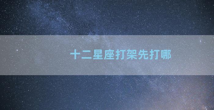 十二星座打架先打哪