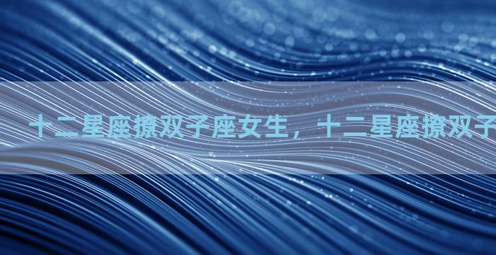 十二星座撩双子座女生，十二星座撩双子座女生性格