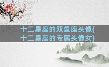 十二星座的双鱼座头像(十二星座的专属头像女)