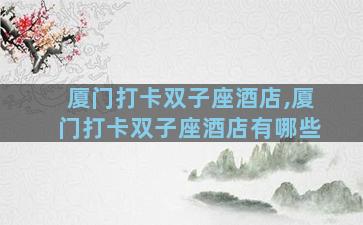 厦门打卡双子座酒店,厦门打卡双子座酒店有哪些