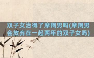 双子女治得了摩羯男吗(摩羯男会放弃在一起两年的双子女吗)