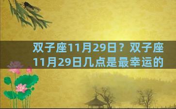 双子座11月29日？双子座11月29日几点是最幸运的