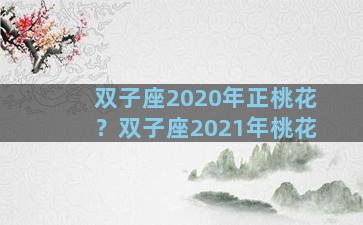 双子座2020年正桃花？双子座2021年桃花