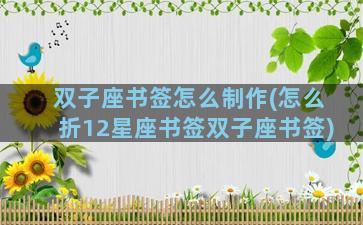 双子座书签怎么制作(怎么折12星座书签双子座书签)