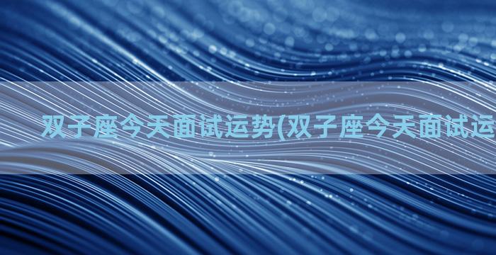 双子座今天面试运势(双子座今天面试运势怎么样)