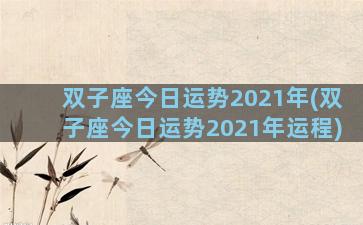 双子座今日运势2021年(双子座今日运势2021年运程)