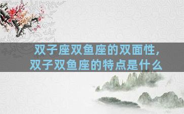 双子座双鱼座的双面性,双子双鱼座的特点是什么