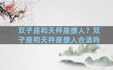 双子座和天秤座撩人？双子座和天秤座撩人合适吗