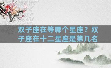 双子座在等哪个星座？双子座在十二星座是第几名