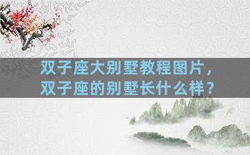 双子座大别墅教程图片，双子座的别墅长什么样？