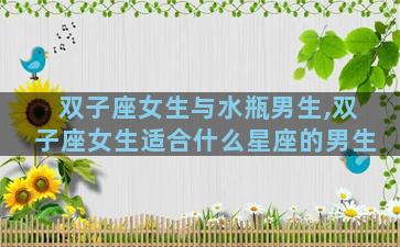 双子座女生与水瓶男生,双子座女生适合什么星座的男生
