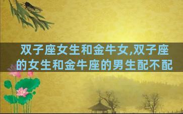 双子座女生和金牛女,双子座的女生和金牛座的男生配不配