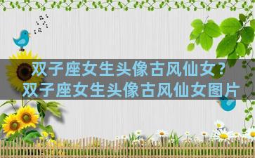 双子座女生头像古风仙女？双子座女生头像古风仙女图片