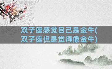 双子座感觉自己是金牛(双子座但是觉得像金牛)