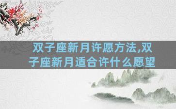 双子座新月许愿方法,双子座新月适合许什么愿望