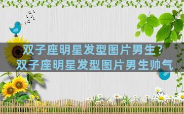 双子座明星发型图片男生？双子座明星发型图片男生帅气