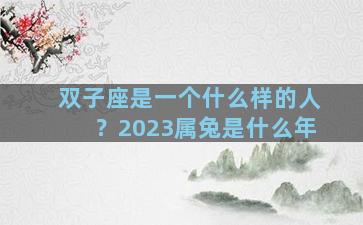 双子座是一个什么样的人？2023属兔是什么年