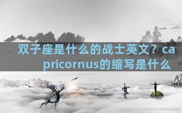 双子座是什么的战士英文？capricornus的缩写是什么