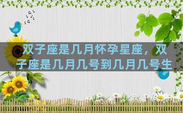 双子座是几月怀孕星座，双子座是几月几号到几月几号生