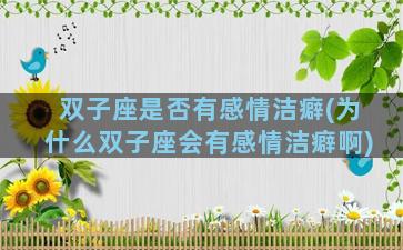 双子座是否有感情洁癖(为什么双子座会有感情洁癖啊)