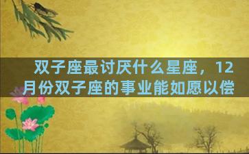 双子座最讨厌什么星座，12月份双子座的事业能如愿以偿