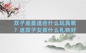 双子座最适合什么玩具呢？送双子女孩什么礼物好