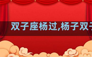 双子座杨过,杨子双子座
