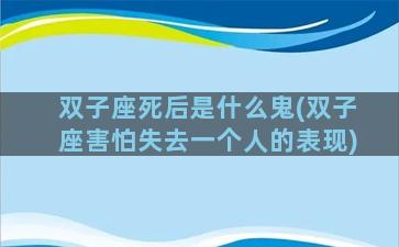 双子座死后是什么鬼(双子座害怕失去一个人的表现)