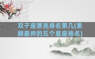 双子座漂亮排名第几(素颜最帅的五个星座排名)