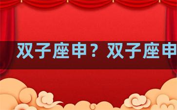 双子座申？双子座申请吗