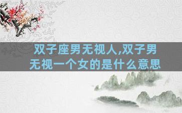 双子座男无视人,双子男无视一个女的是什么意思