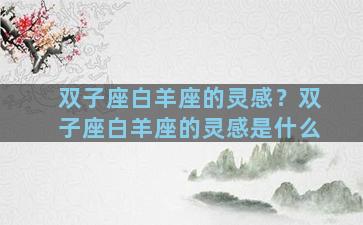 双子座白羊座的灵感？双子座白羊座的灵感是什么