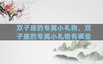 双子座的专属小礼物，双子座的专属小礼物有哪些