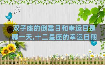 双子座的倒霉日和幸运日是哪一天,十二星座的幸运日期