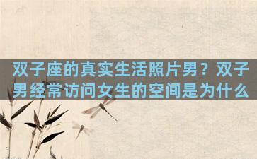 双子座的真实生活照片男？双子男经常访问女生的空间是为什么