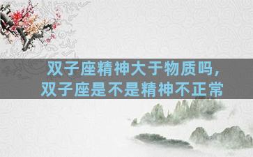 双子座精神大于物质吗,双子座是不是精神不正常