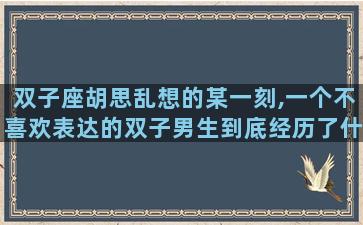 双子座胡思乱想的某一刻,一个不喜欢表达的双子男生到底经历了什么