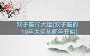 双子座行大运(双子座的10年大运从哪年开始)