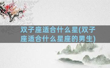 双子座适合什么星(双子座适合什么星座的男生)