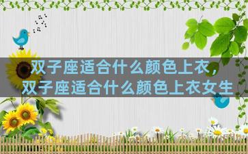 双子座适合什么颜色上衣，双子座适合什么颜色上衣女生