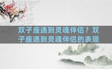 双子座遇到灵魂伴侣？双子座遇到灵魂伴侣的表现