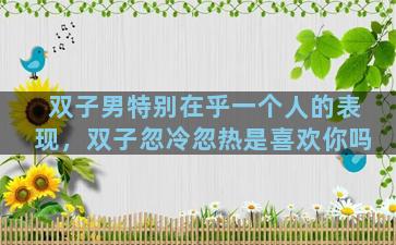 双子男特别在乎一个人的表现，双子忽冷忽热是喜欢你吗