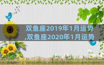 双鱼座2019年1月运势,双鱼座2020年1月运势