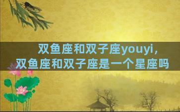 双鱼座和双子座youyi，双鱼座和双子座是一个星座吗