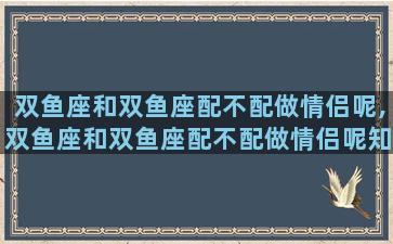 双鱼座和双鱼座配不配做情侣呢,双鱼座和双鱼座配不配做情侣呢知乎