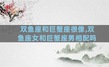 双鱼座和巨蟹座很像,双鱼座女和巨蟹座男相配吗
