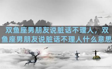 双鱼座男朋友说脏话不理人，双鱼座男朋友说脏话不理人什么意思